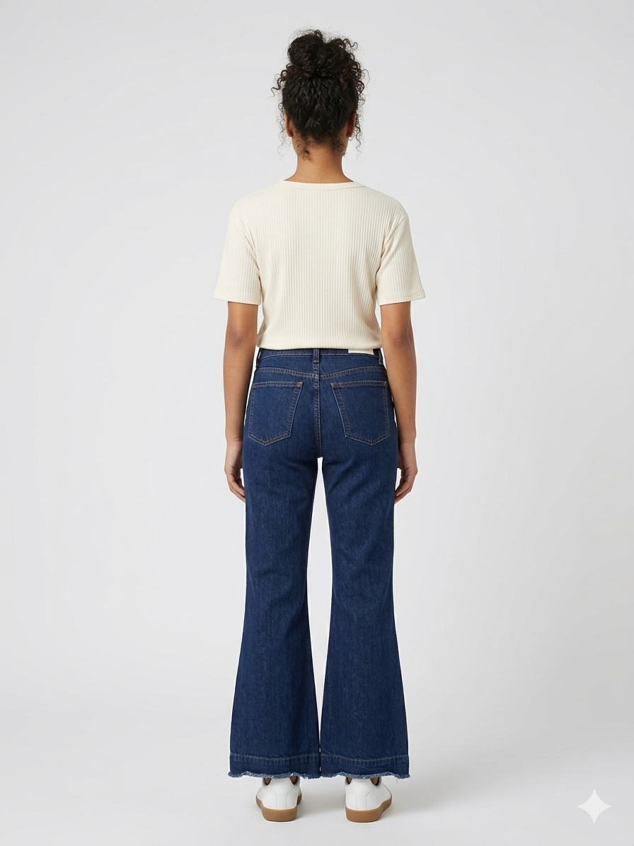 70s Low Rise Flare Bell Indigo