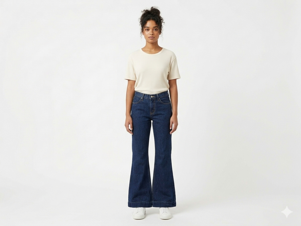 70s Low Rise Flare Bell Indigo