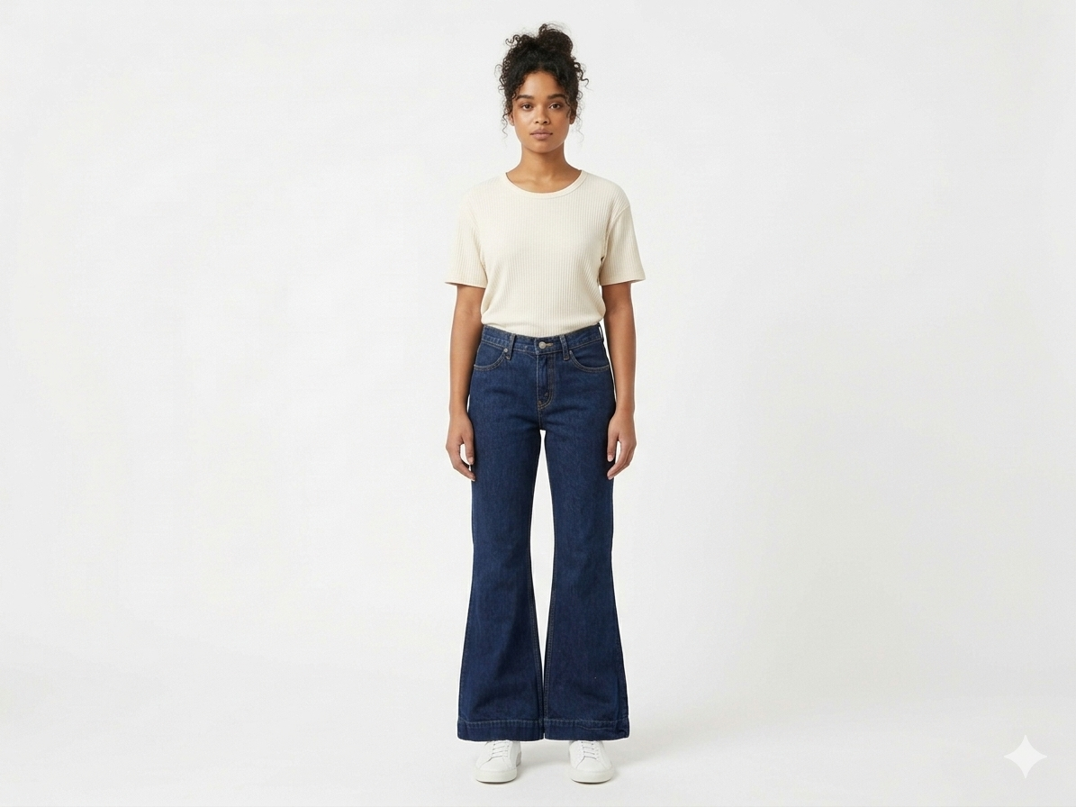 70s Low Rise Flare Bell Indigo