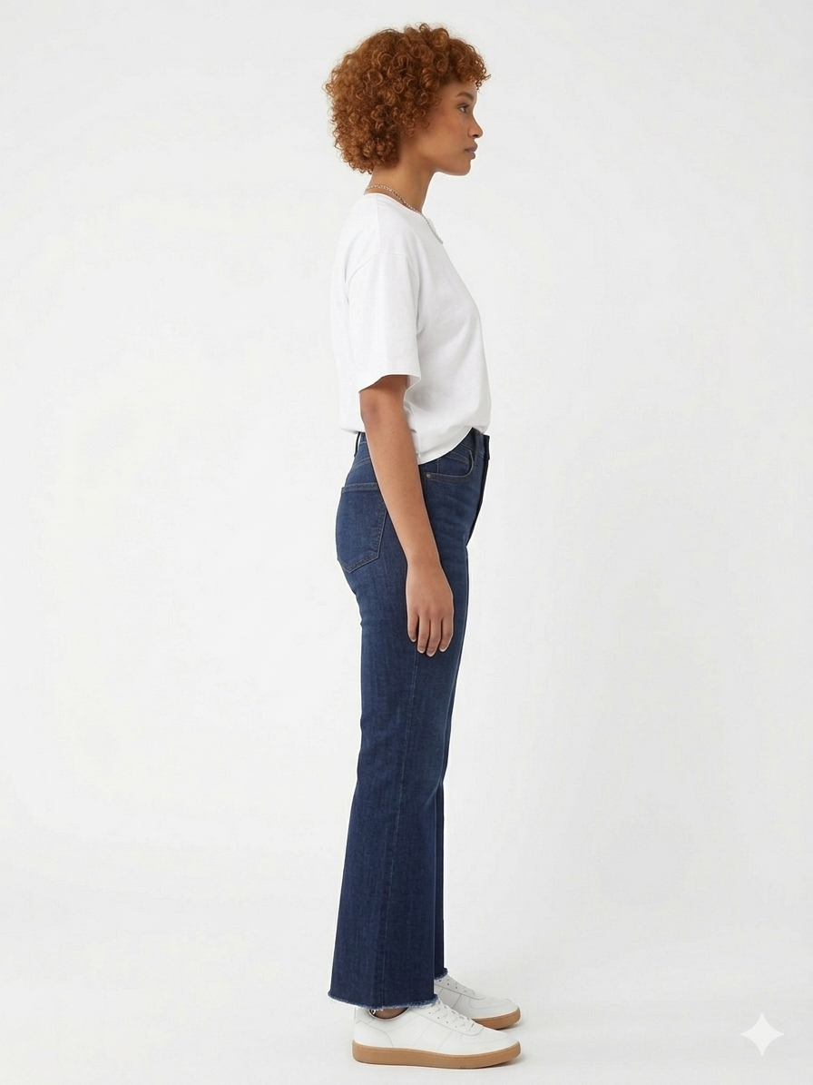 Kick Flare High Rise Cropped Indigo