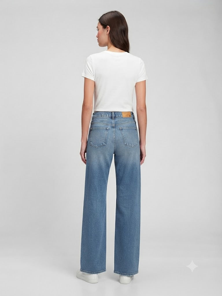 Mid Rise Wide Leg Mid
