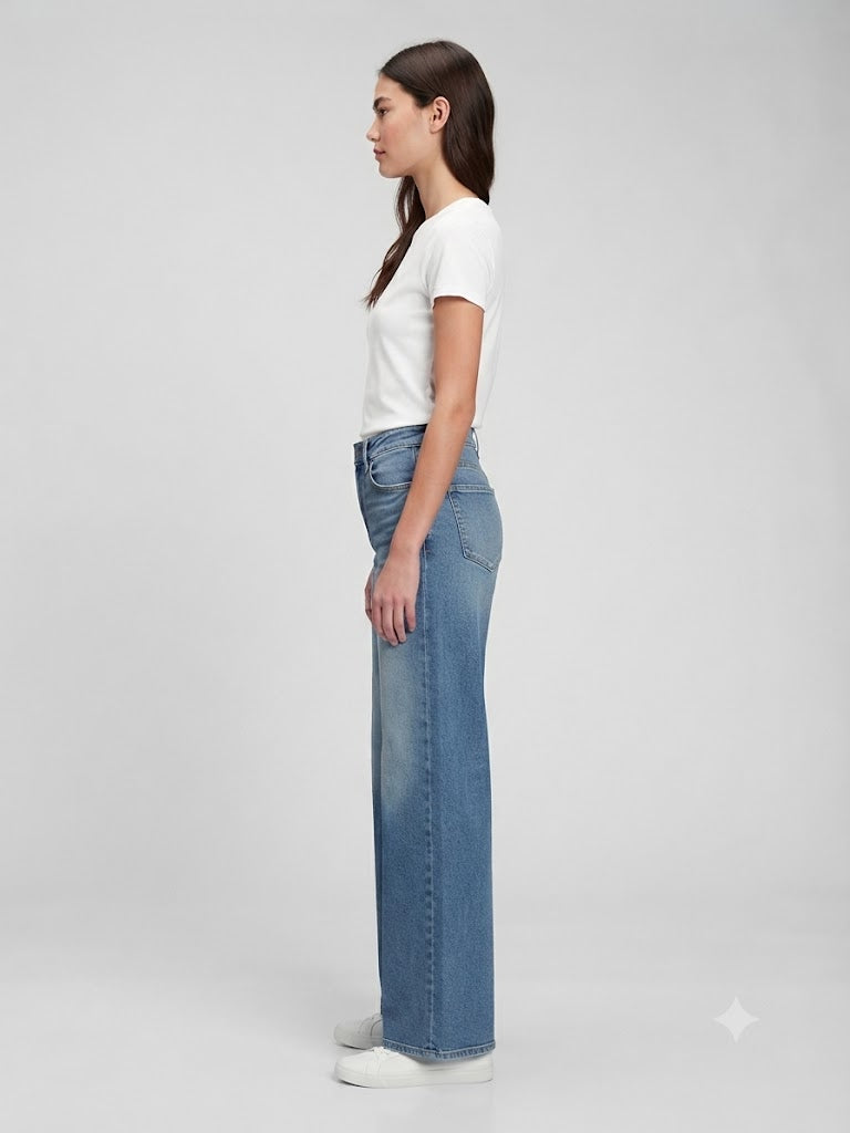 Mid Rise Wide Leg Mid