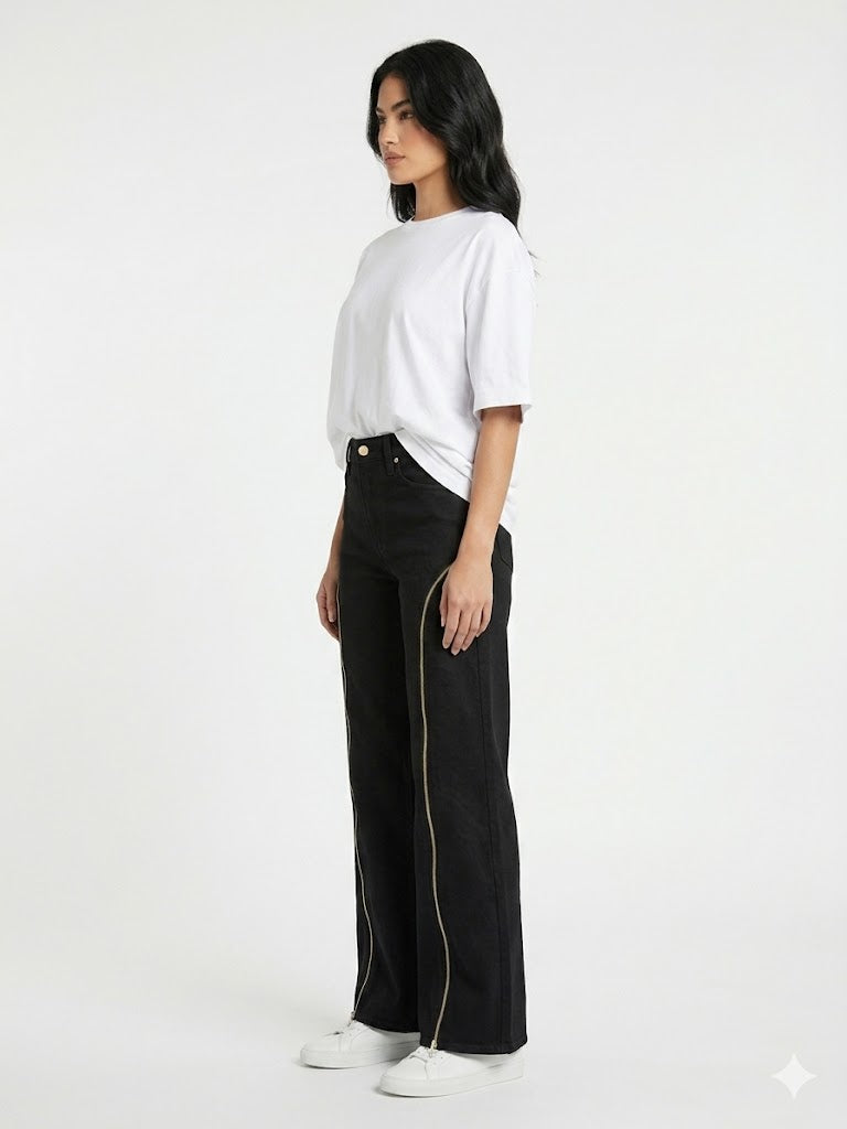 Wide Leg Fastener Black