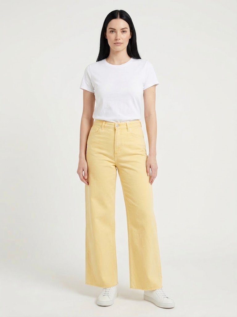 Wide Leg Butter Yellow