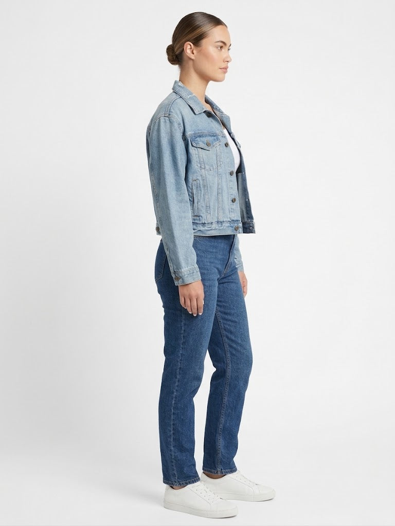 Denim Cropped Jacket CK
