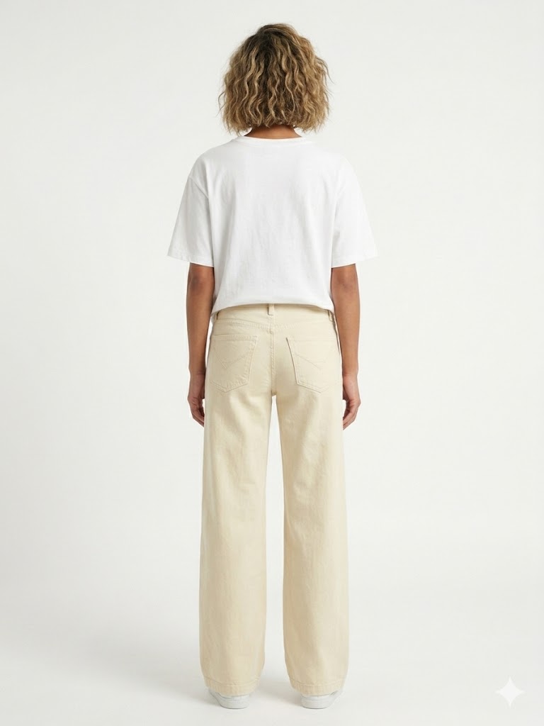 Low Rise Wide Leg Ecru