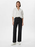 Mid Rise Wide Leg Black