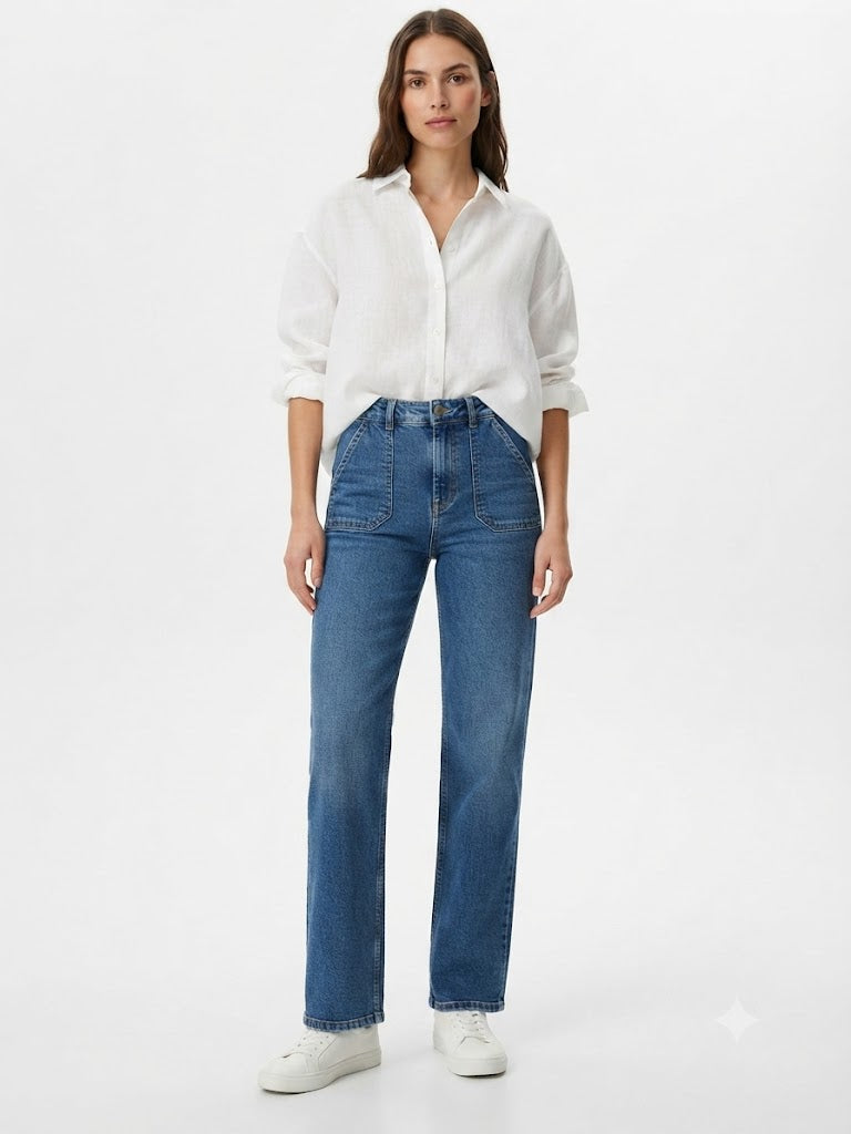 Mid Rise Straight Pocket