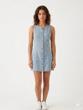Denim Medium Front Midi Dress